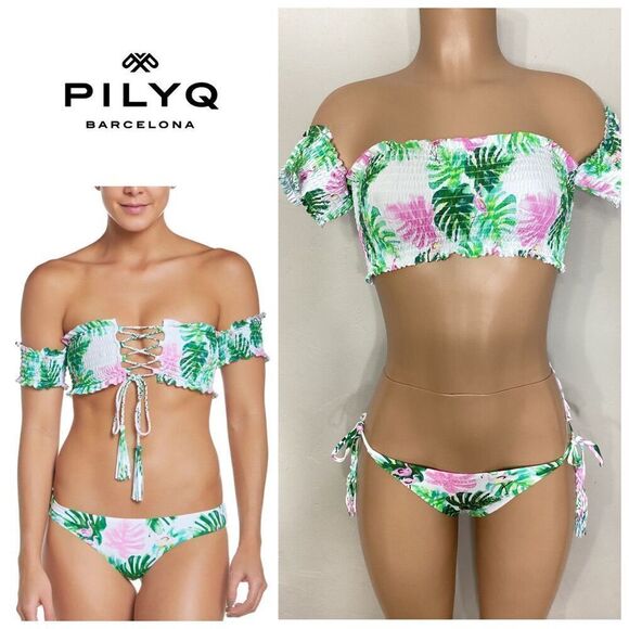 New. Pilyq flamingo bikini set. Normally $164 - Picture 1 of 12